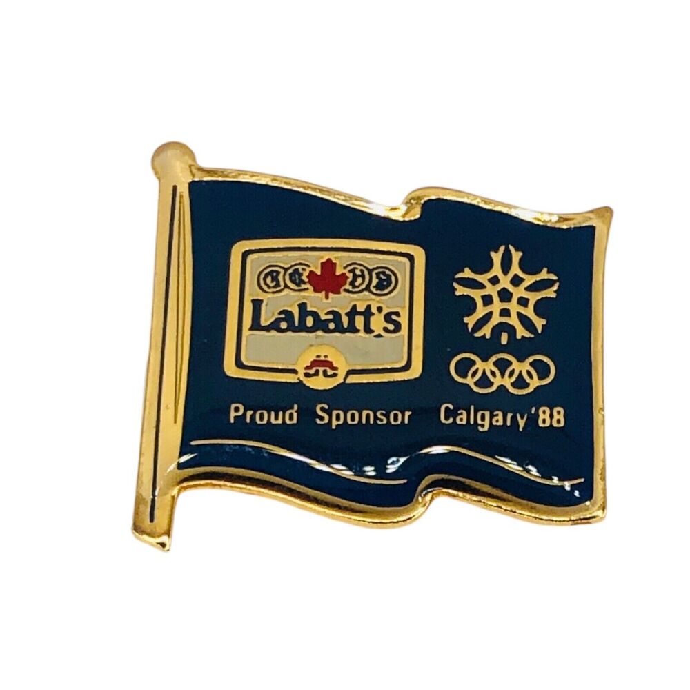 VTG Labatt's Olympic Sponsor 1988 Calgary Lapel Hat Pin Canadian Beer Sports Bar